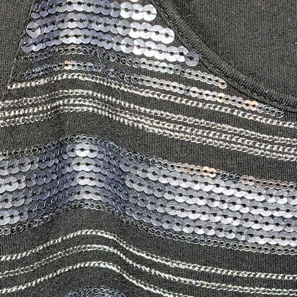 Express Black Sequin Shell Tank Sleeveless Shirt Women's Size Small - Picture 2 of 4
